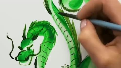 (30秒教你画一只青龙)学画一只霸气雄伟的青龙，在纸上展现神秘力量